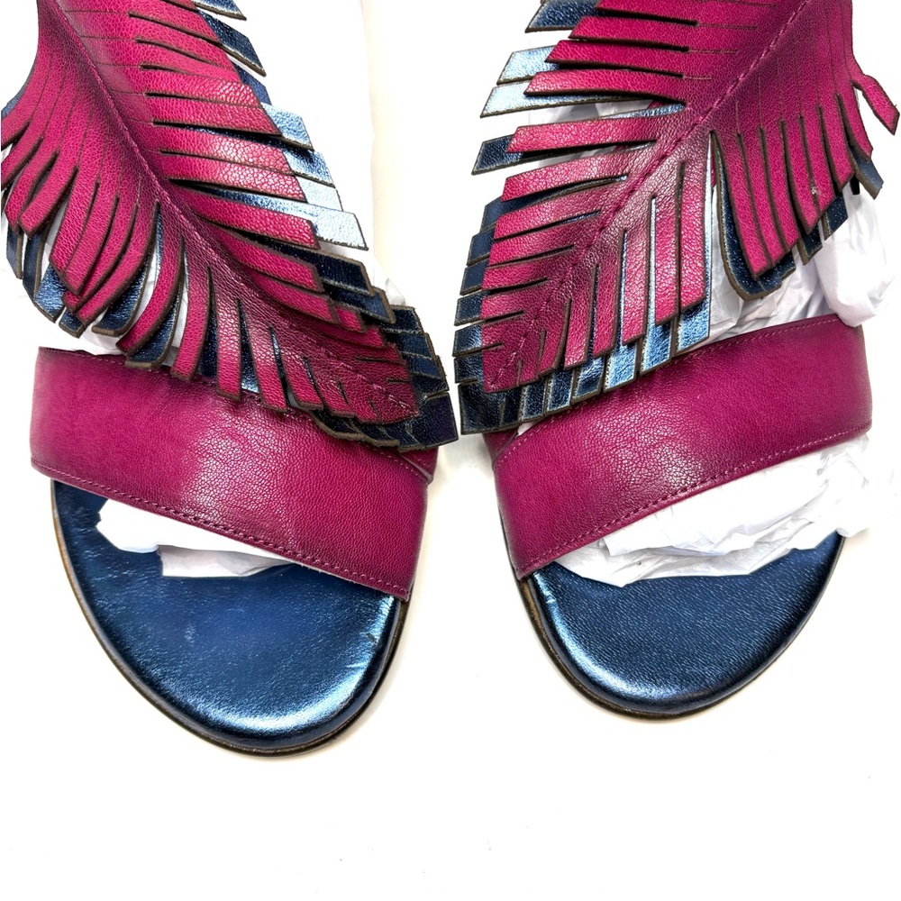 Unity in Diversity Hippolyta Magenta Heeled Slingback Botanical Sandals | 37 - Picture 3 of 10